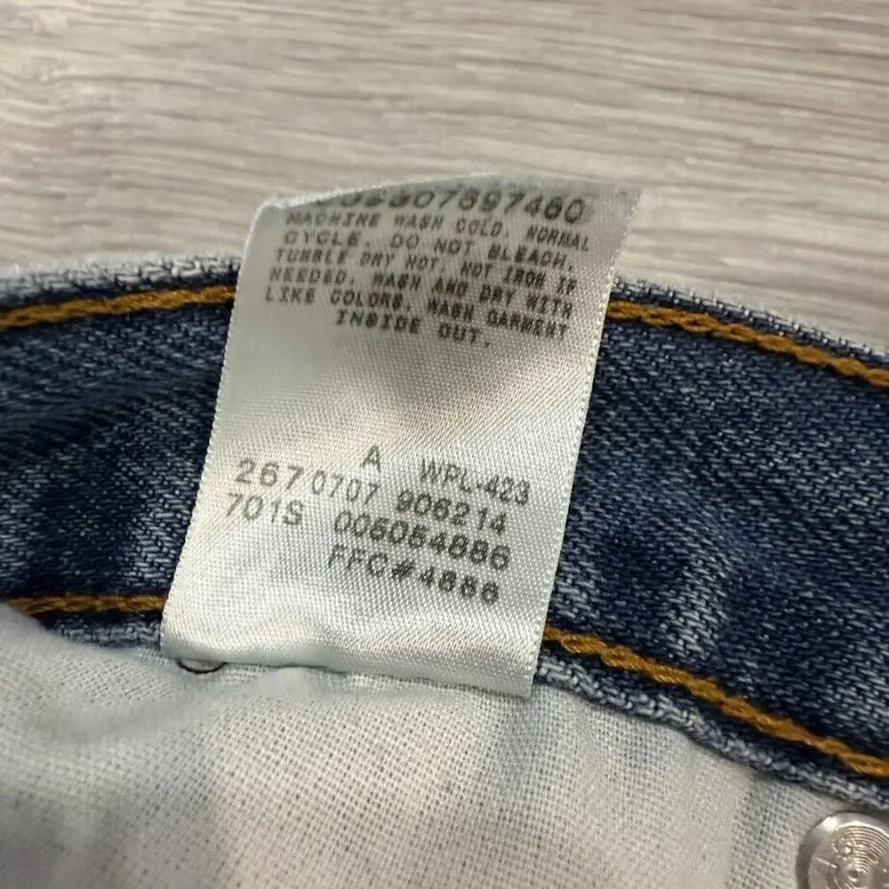 Levi's 505 Regular Fit Jeans Y2k Red‎ Tags 38x30 Blue Actual 36x29